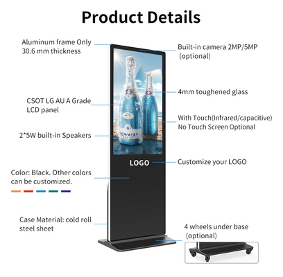 На открытом воздухе пол LCD стоя рекламирующ разрешение дисплея 8Bit 3840×2160